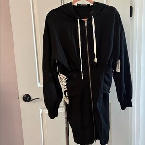 Mystique Boutique Black Utility Jacket with Lace-Up Sides